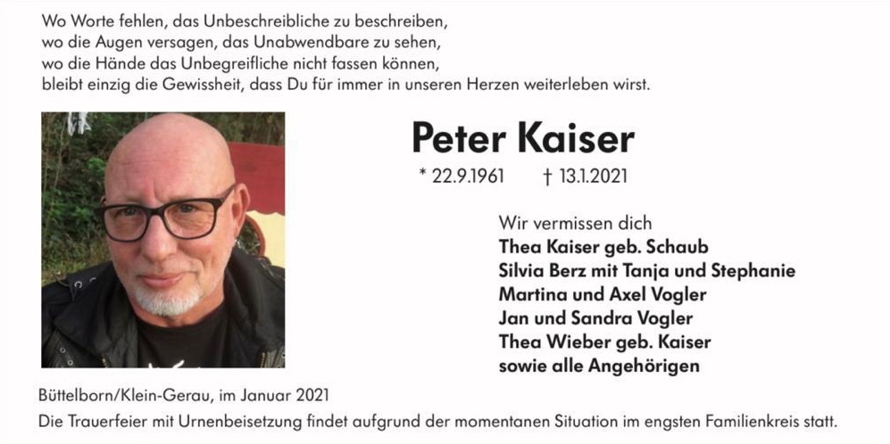 Rip Peter Kaiser